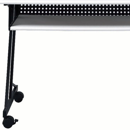 HMS 47" Modern White Black Computer Desk - Loft&Timber