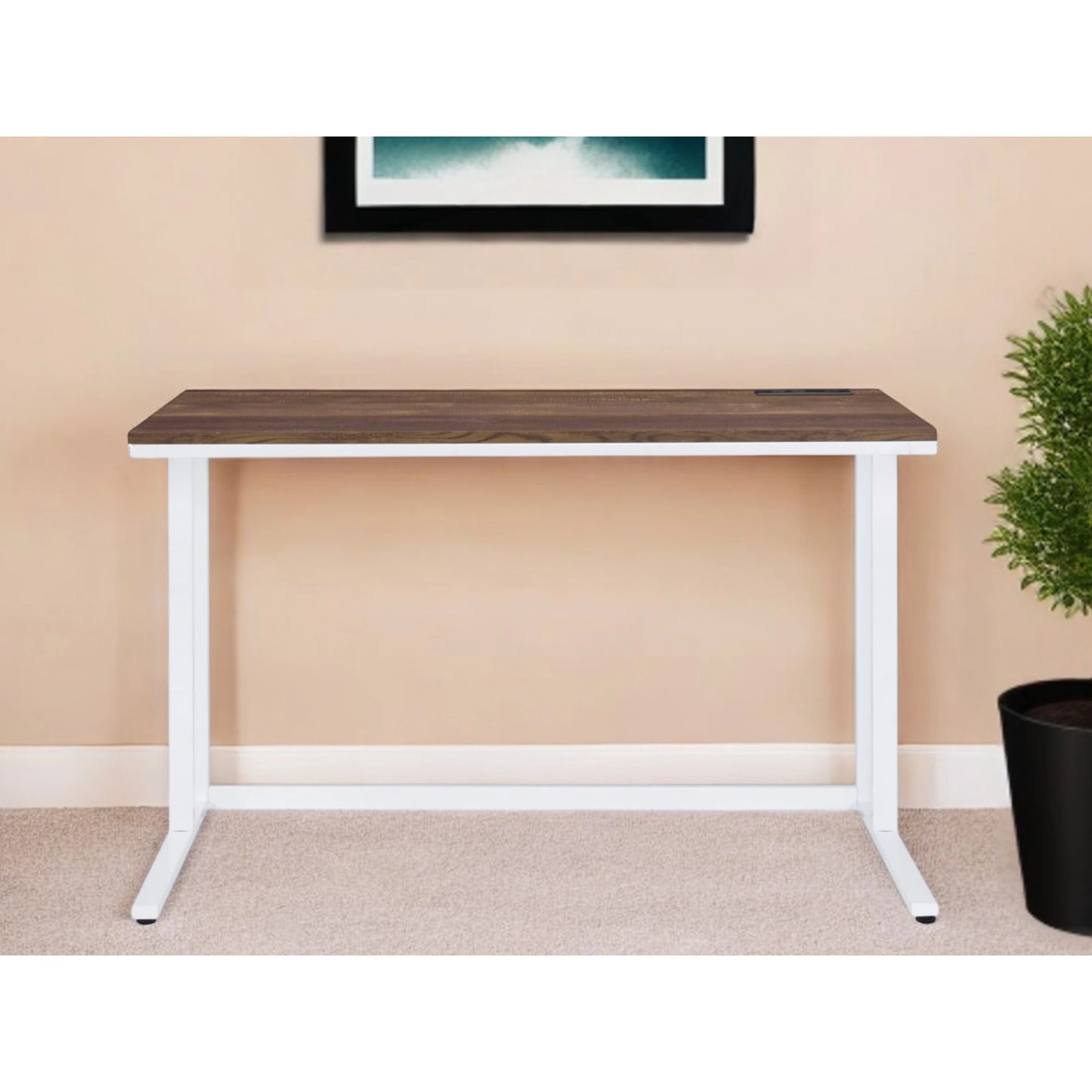 HMS 47" Brown and White Computer Desk - Loft&Timber