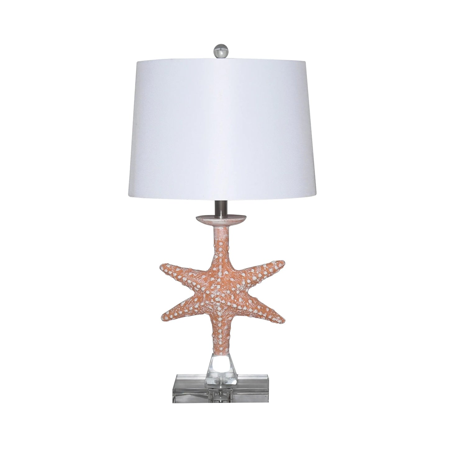 HMS European Design Set of Two 28"Starfish Table Lamps White Drum Shade 5W - Loft&Timber