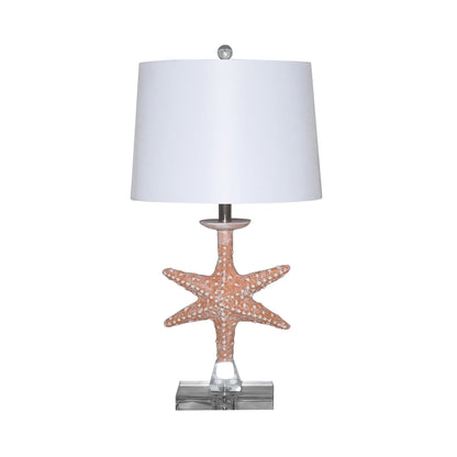 HMS European Design Set of Two 28"Starfish Table Lamps White Drum Shade 5W - Loft&Timber
