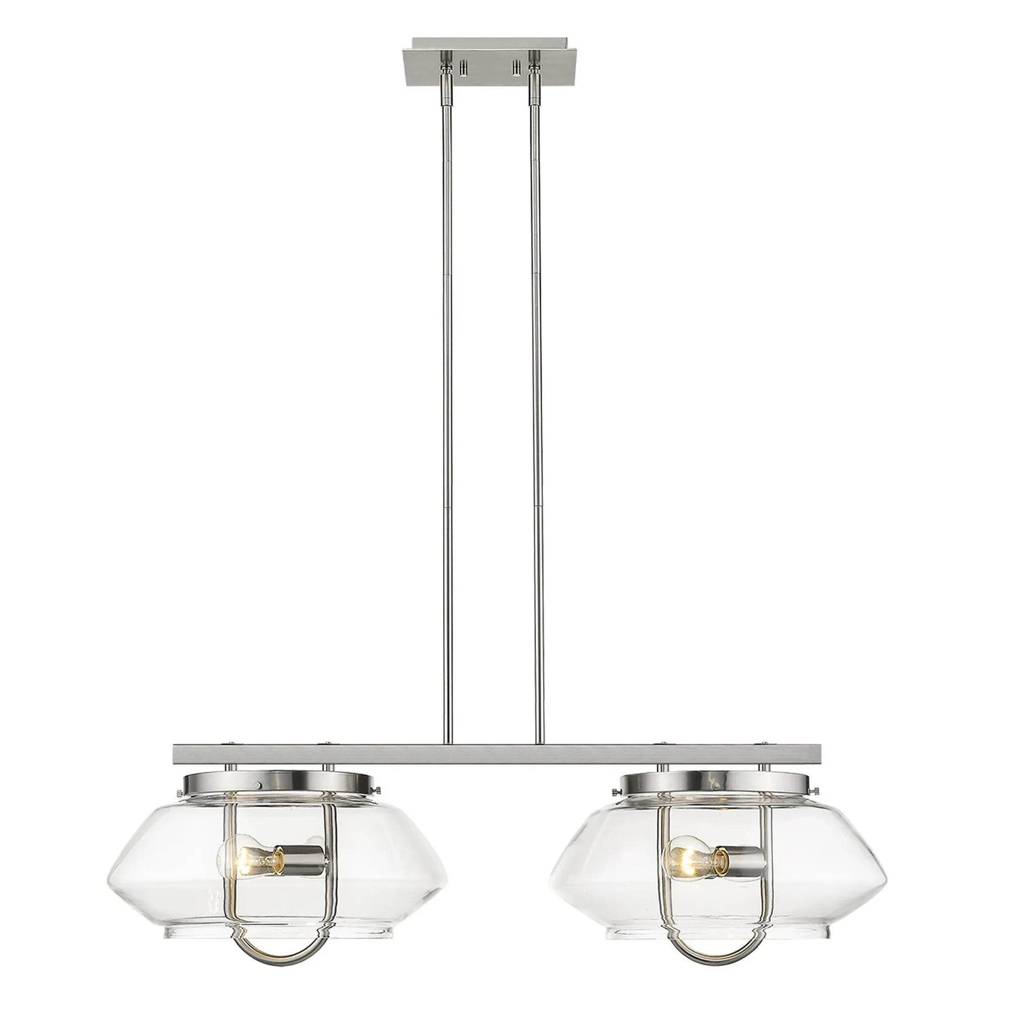 HMS Garner 4-Light Modern Satin Nickel Island Pendant - Loft&Timber
