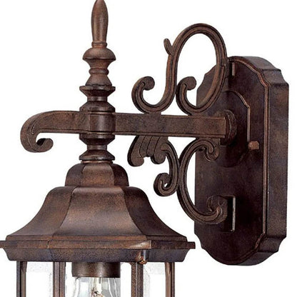 HMS Petite Brown Domed Hanging Glass Lantern Warm White LED Wall Sconce - Loft&Timber