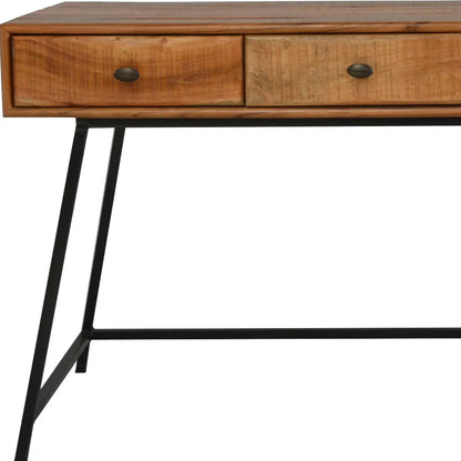HMS 47" Solid Wood Desk in Natural and Black - Loft&Timber