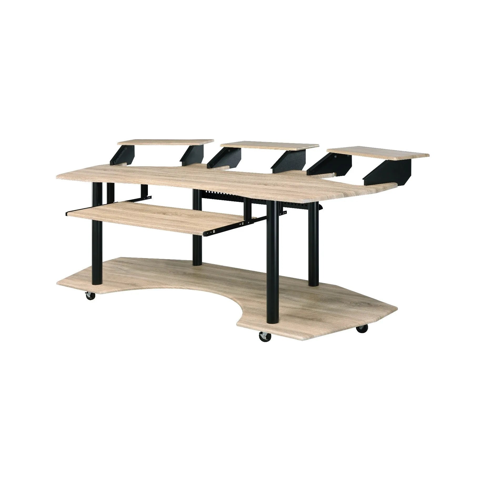 HMS 83" Natural and Black Desk - Loft&Timber
