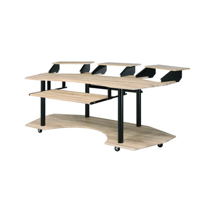 HMS 83" Natural and Black Desk - Loft&Timber