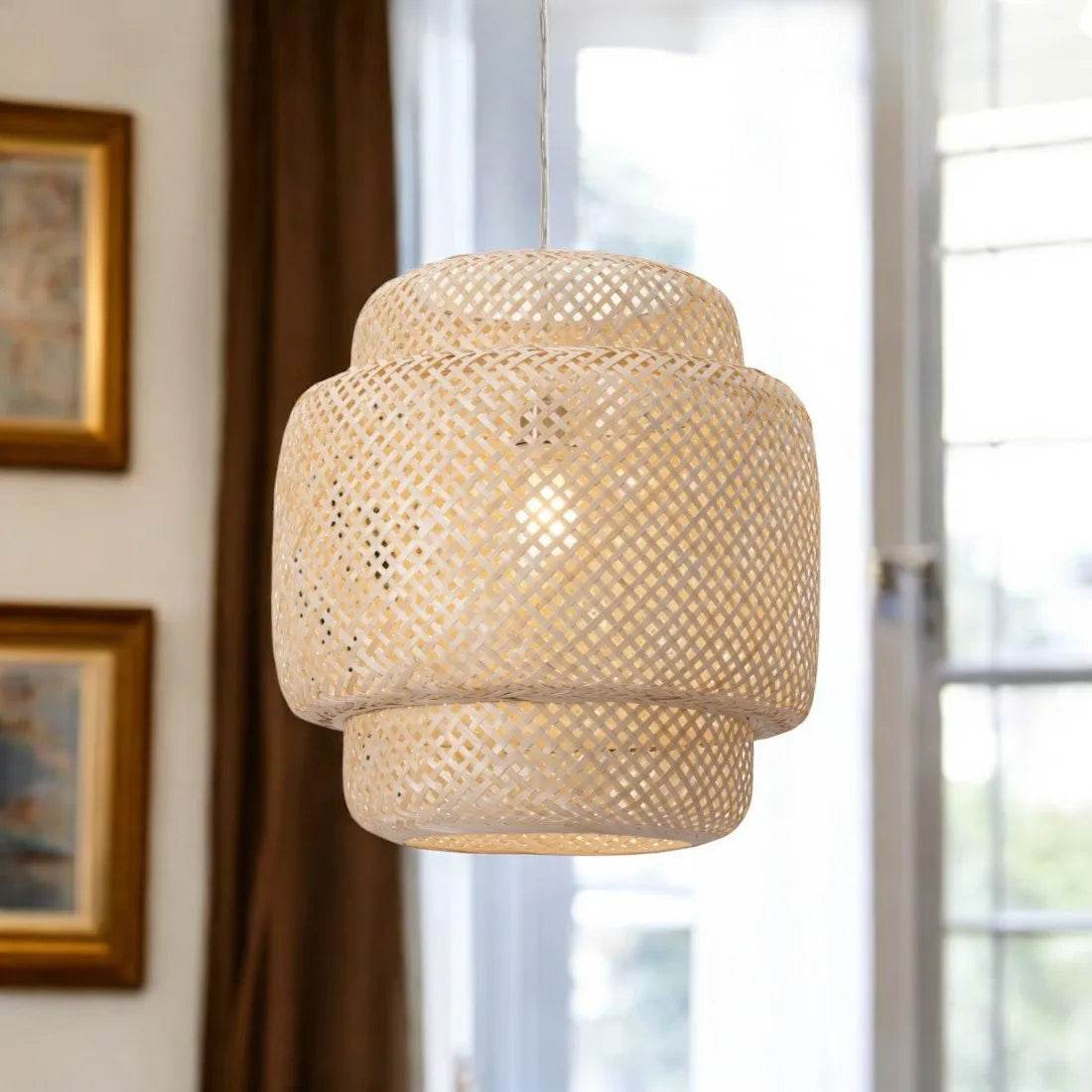 HMS Natural Boho Weave LED Ceiling Lamp - Loft&Timber