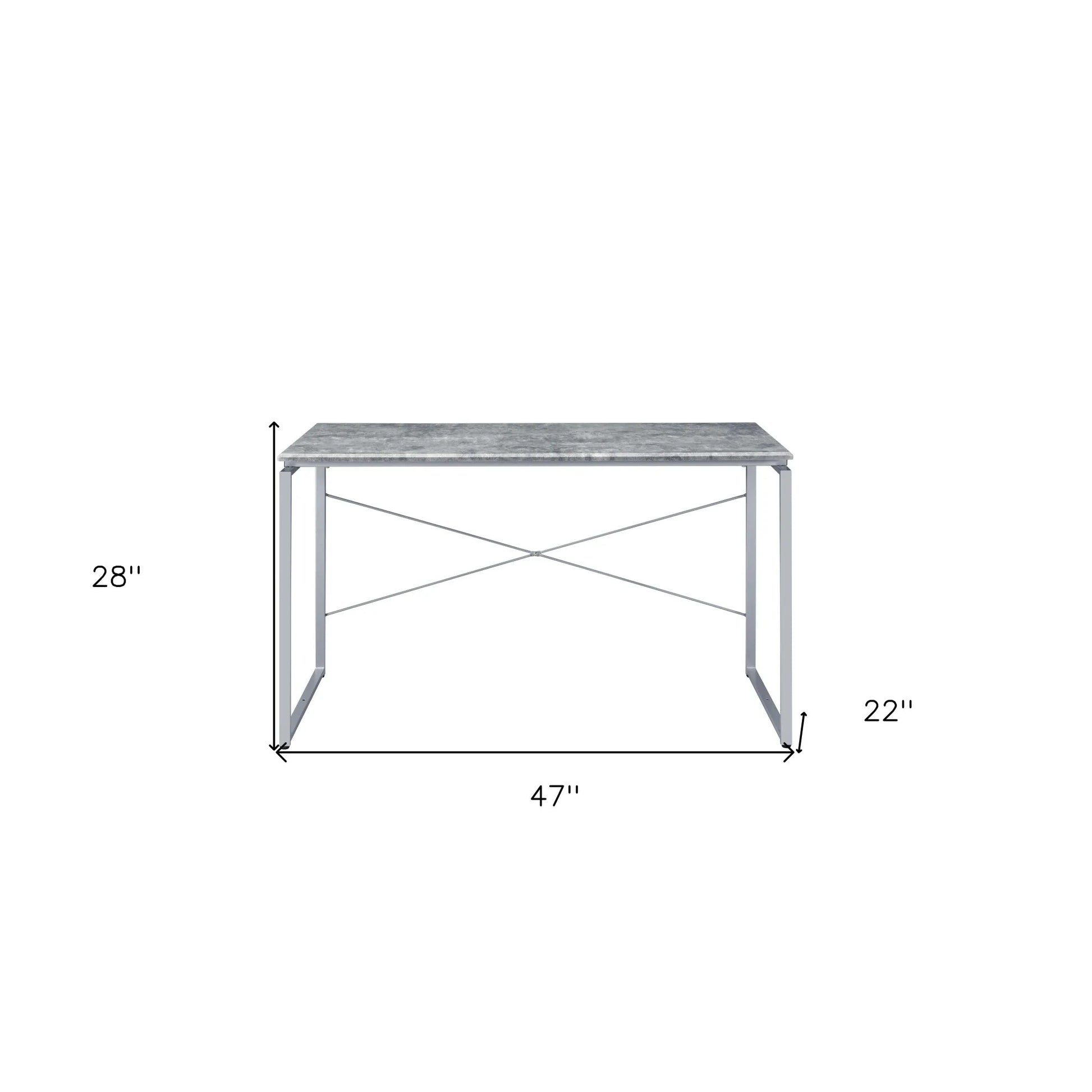 HMS 47" Gray and Black Writing Desk - Loft&Timber