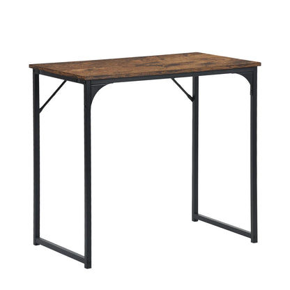 HMS 32" Brown and Black Wood and Metal Computer Desk - Loft&Timber