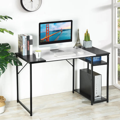 HMS 47" Black and White H-Shape Computer Desk - Loft&Timber