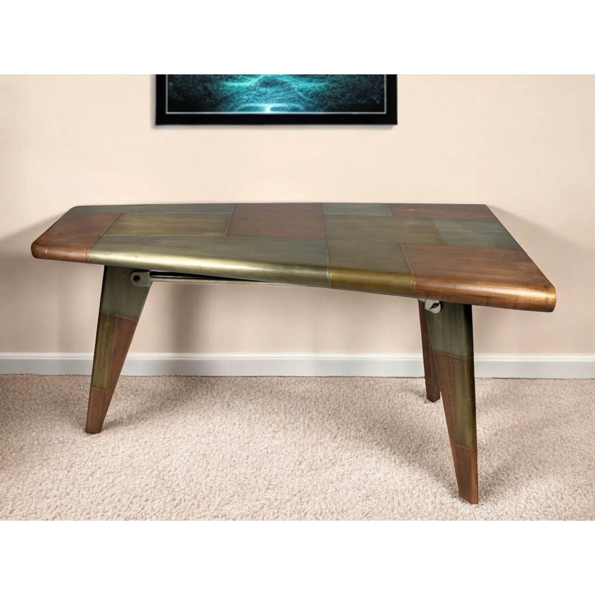 HMS 55” Copper Aluminum Writing Desk - Loft&Timber