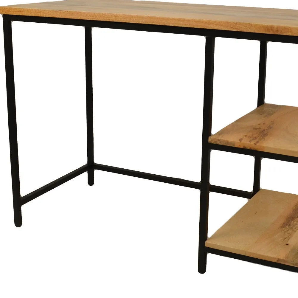 HMS 42" Solid Wood and Metal Computer Desk - Loft&Timber