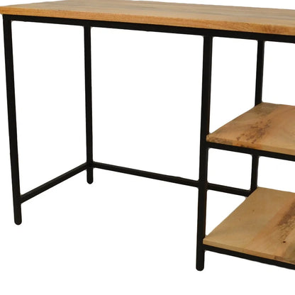 HMS 42" Solid Wood and Metal Computer Desk - Loft&Timber