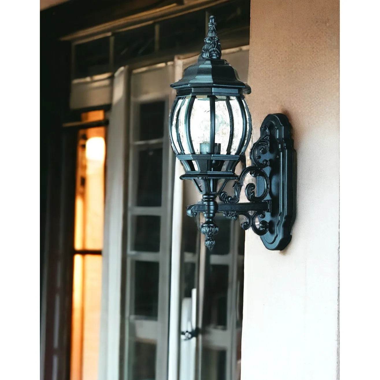 HMS Outdoor Wall Lamps Matte Black Glass Globe with Warm White Light E27 - Loft&Timber