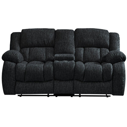 HMS 77" Black Manual Reclining Loveseat - Loft&Timber
