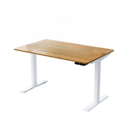 HMS 30" Adjustable Brown and White Stainless Steel Computer Desk - Loft&Timber