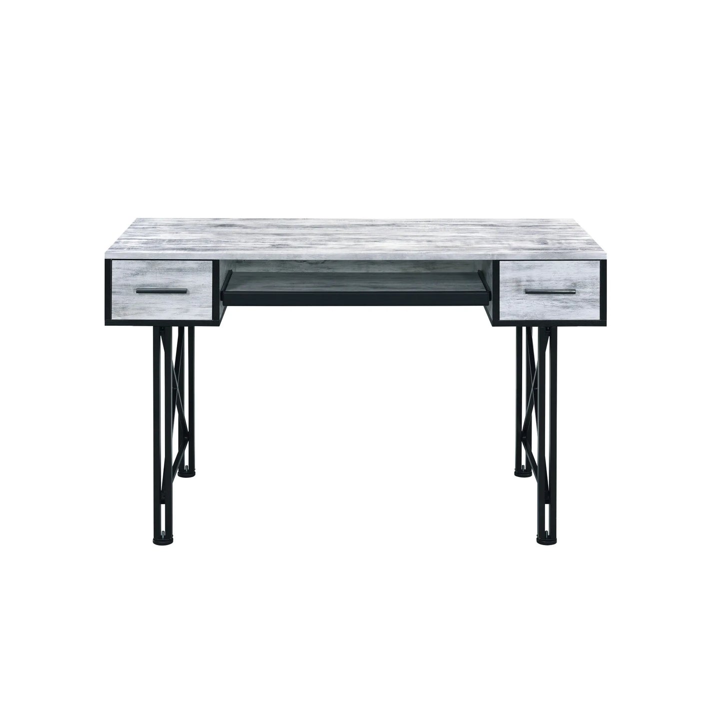 HMS 47" Antiqued White and Black PC Desk - Loft&Timber