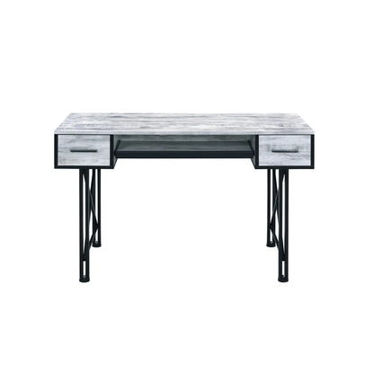 HMS 47" Antiqued White and Black PC Desk - Loft&Timber