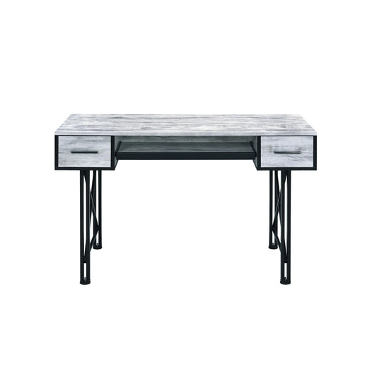 HMS 47" Antiqued White and Black PC Desk - Loft&Timber