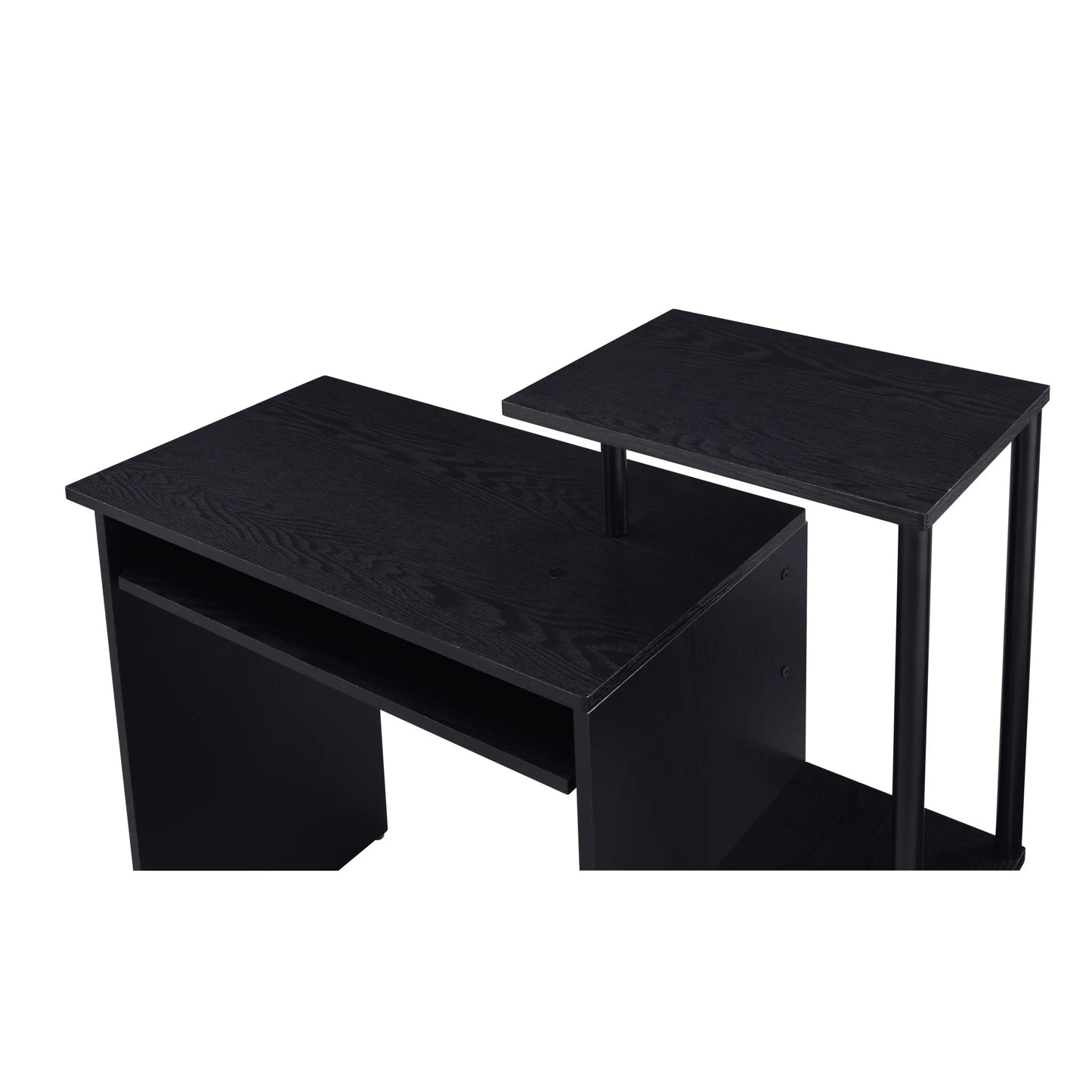 HMS 37" Minimalist Modern Office Desk Black - Loft&Timber