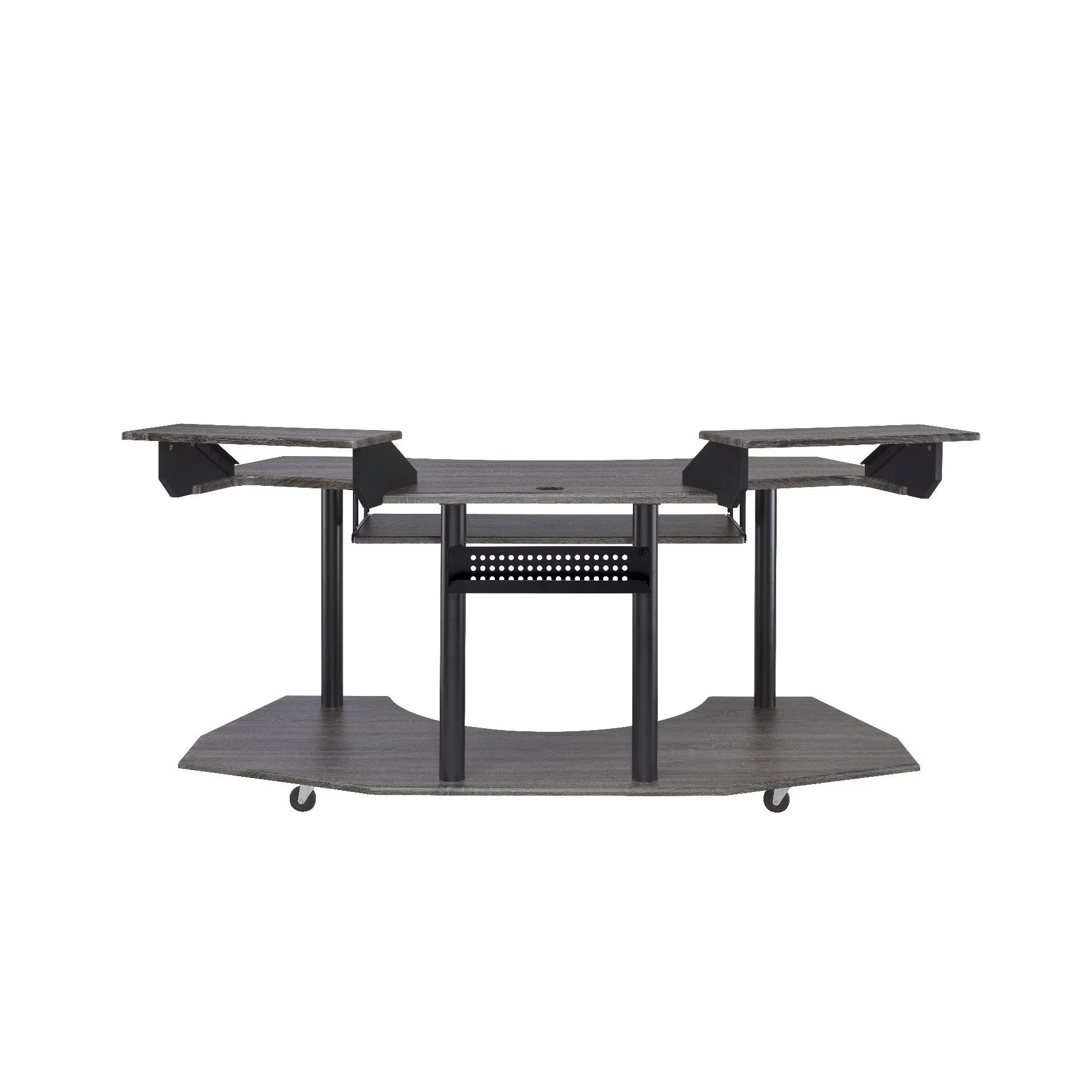 71" dark gray and black computer desk - Loft&Timber