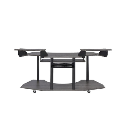 71" dark gray and black computer desk - Loft&Timber