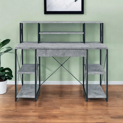 HMS 47" Gray and Black Simple Desk - Loft&Timber