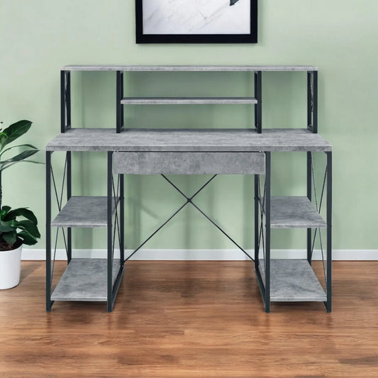 HMS 47" Gray and Black Simple Desk - Loft&Timber