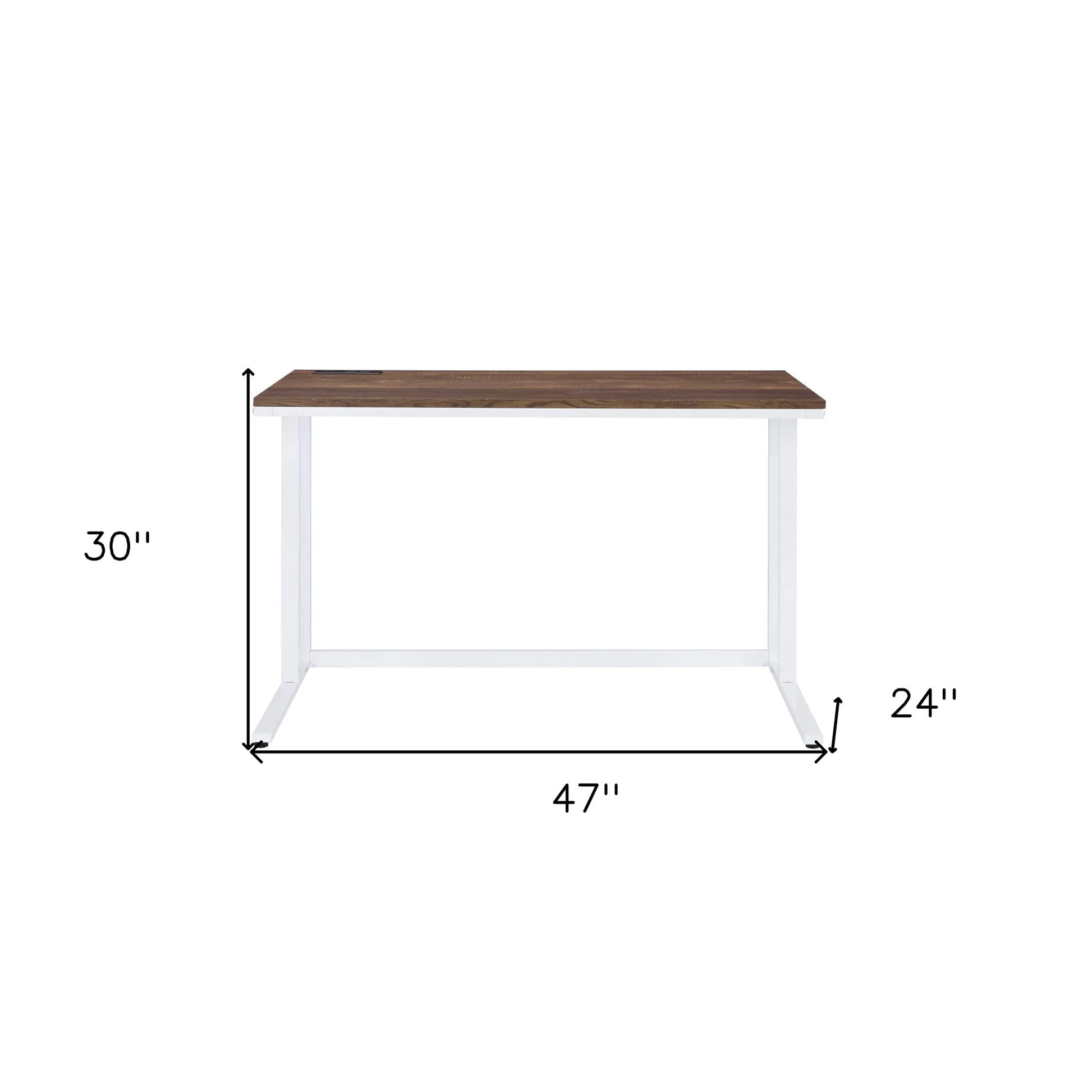 HMS 47" Brown and White Computer Desk - Loft&Timber