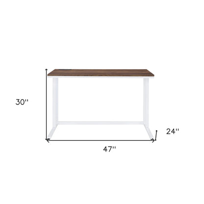 HMS 47" Brown and White Computer Desk - Loft&Timber