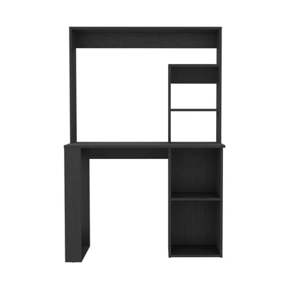 hms 58" Black Wood Computer Desk With Hutch - Loft&Timber