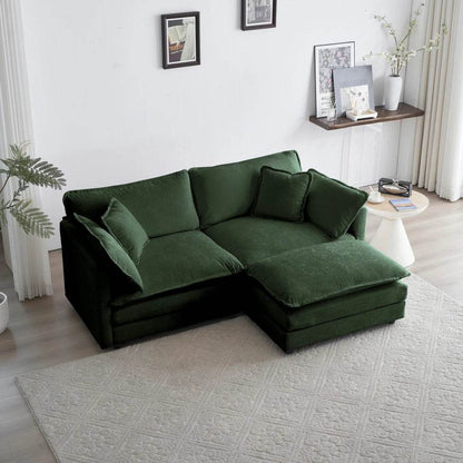 Chenille Loveseat with Ottoman - Loft&Timber