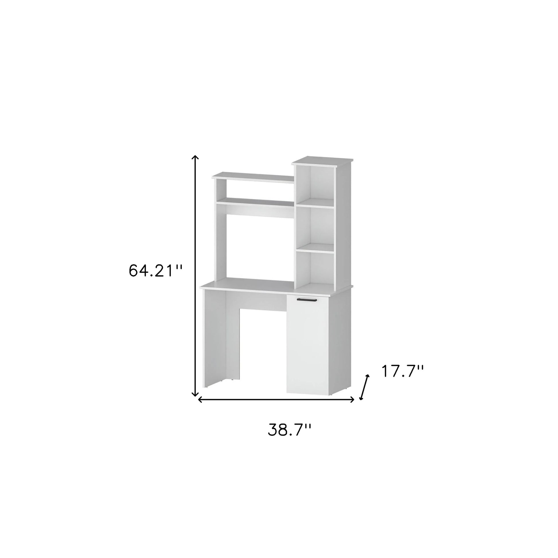 HMS 39" White Computer Desk with Hutch - Loft&Timber