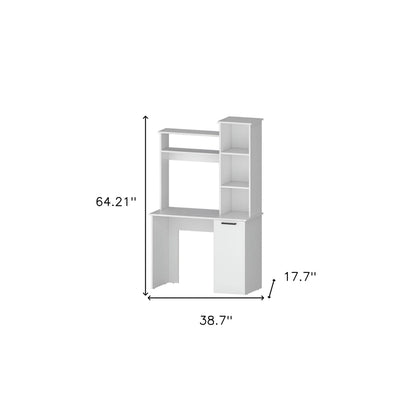 HMS 39" White Computer Desk with Hutch - Loft&Timber