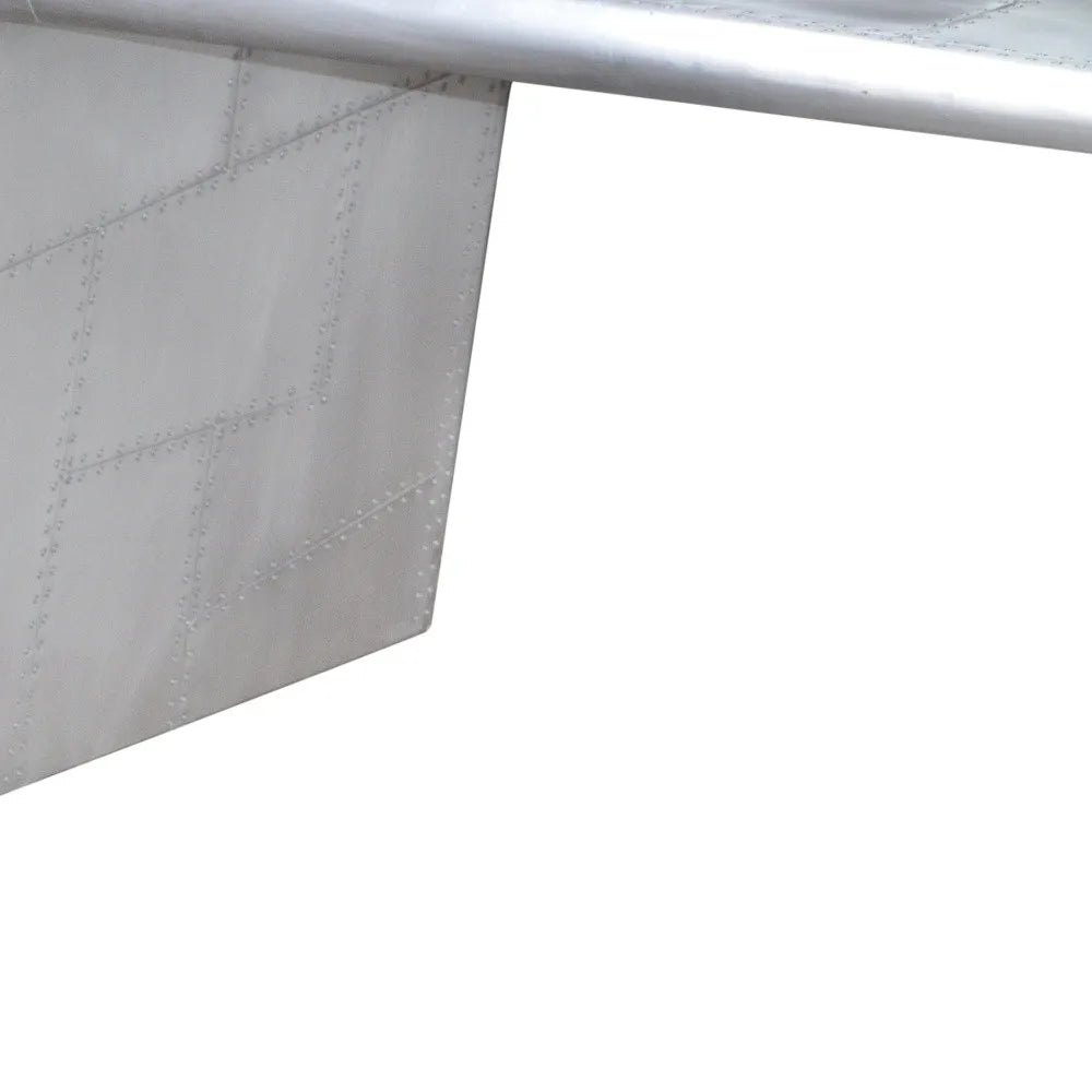 HMS 60" Silver Aluminum Desk with Adjustable Height - Loft&Timber