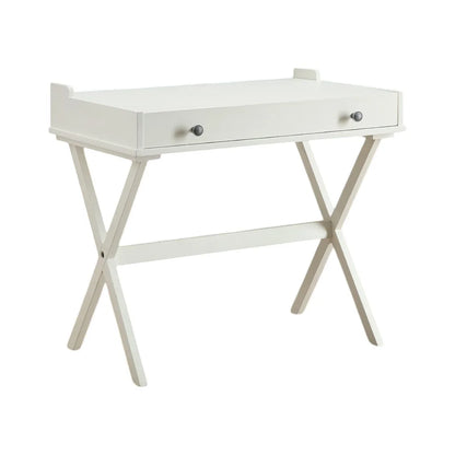 HMS 34" Antiqued White Solid Wood Flip Top Desk - Loft&Timber