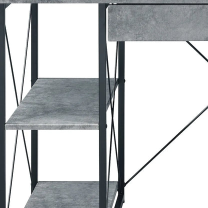 HMS 47" Gray and Black Simple Desk - Loft&Timber