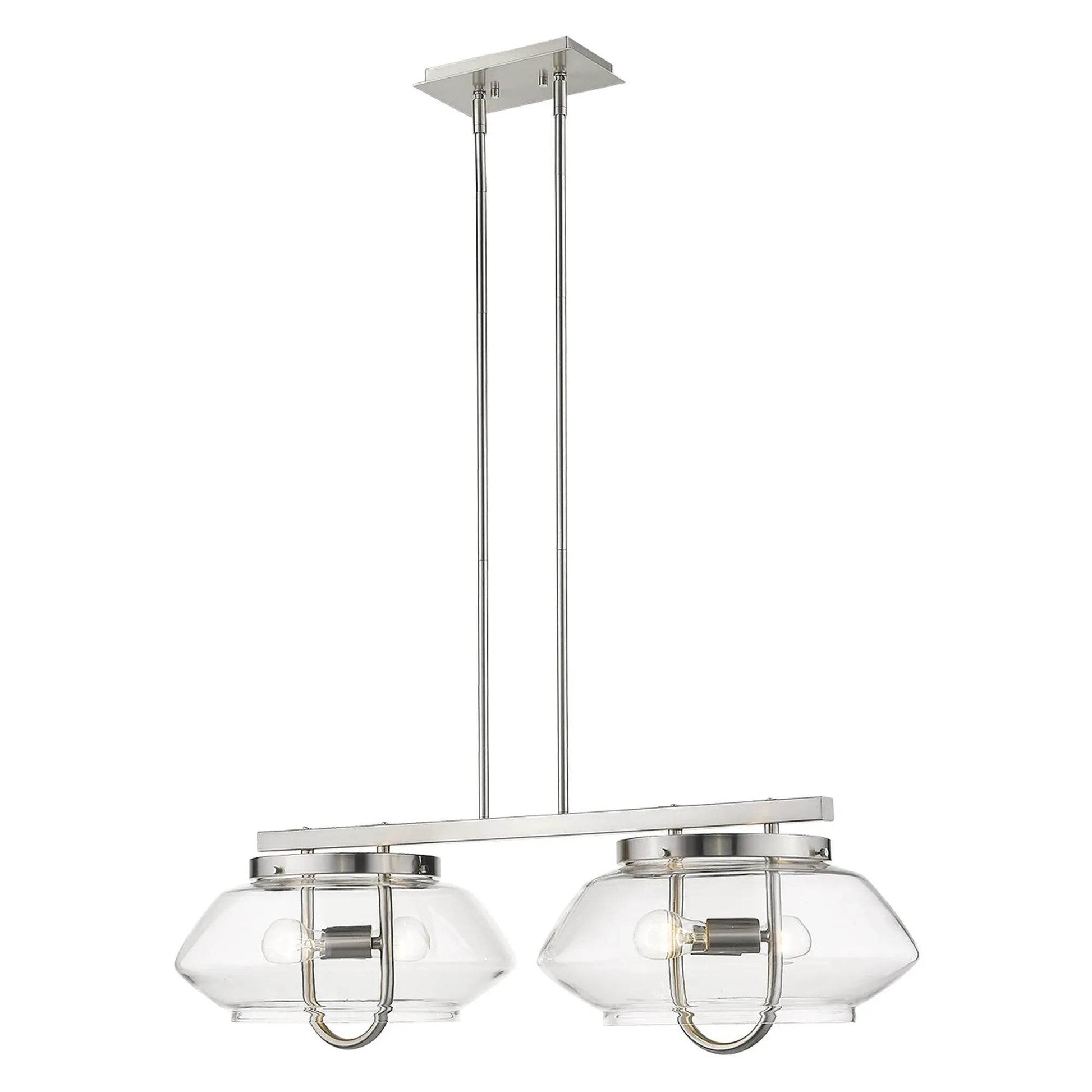 HMS Garner 4-Light Modern Satin Nickel Island Pendant - Loft&Timber