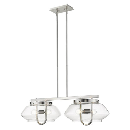 HMS Garner 4-Light Modern Satin Nickel Island Pendant - Loft&Timber