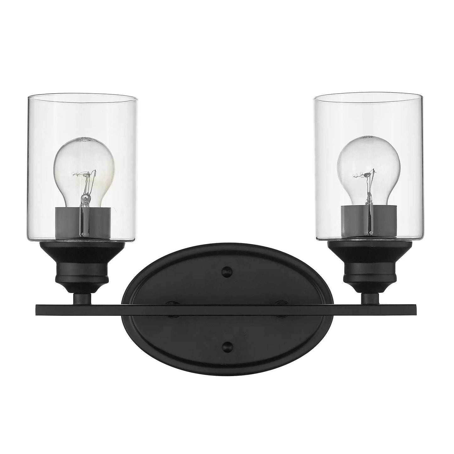 HMS Modern Two-Light Wall Sconces Matte Black Clear Glass Shade 220V - Loft&Timber