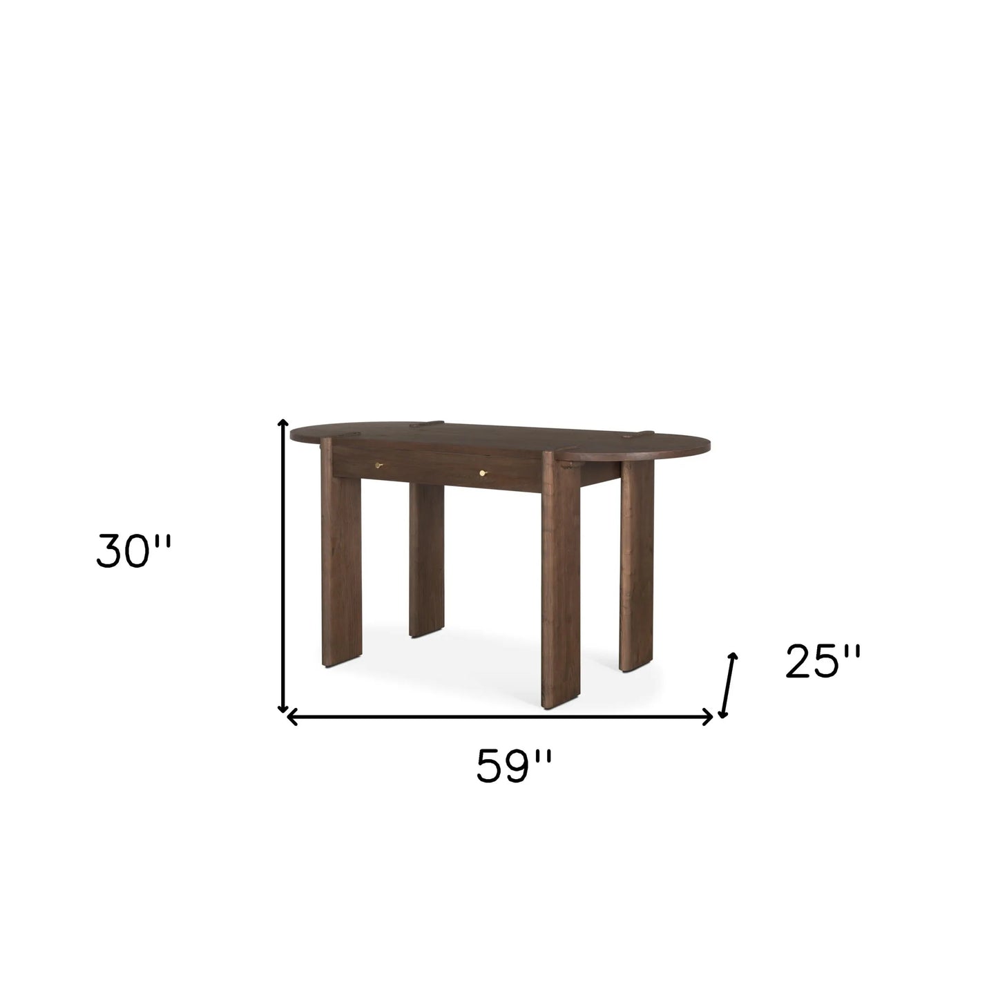 HMS 59" Dark Brown Solid Wood Desk - Loft&Timber