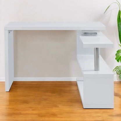 HMS 45" Solid Wood White Corner Desk - Loft&Timber