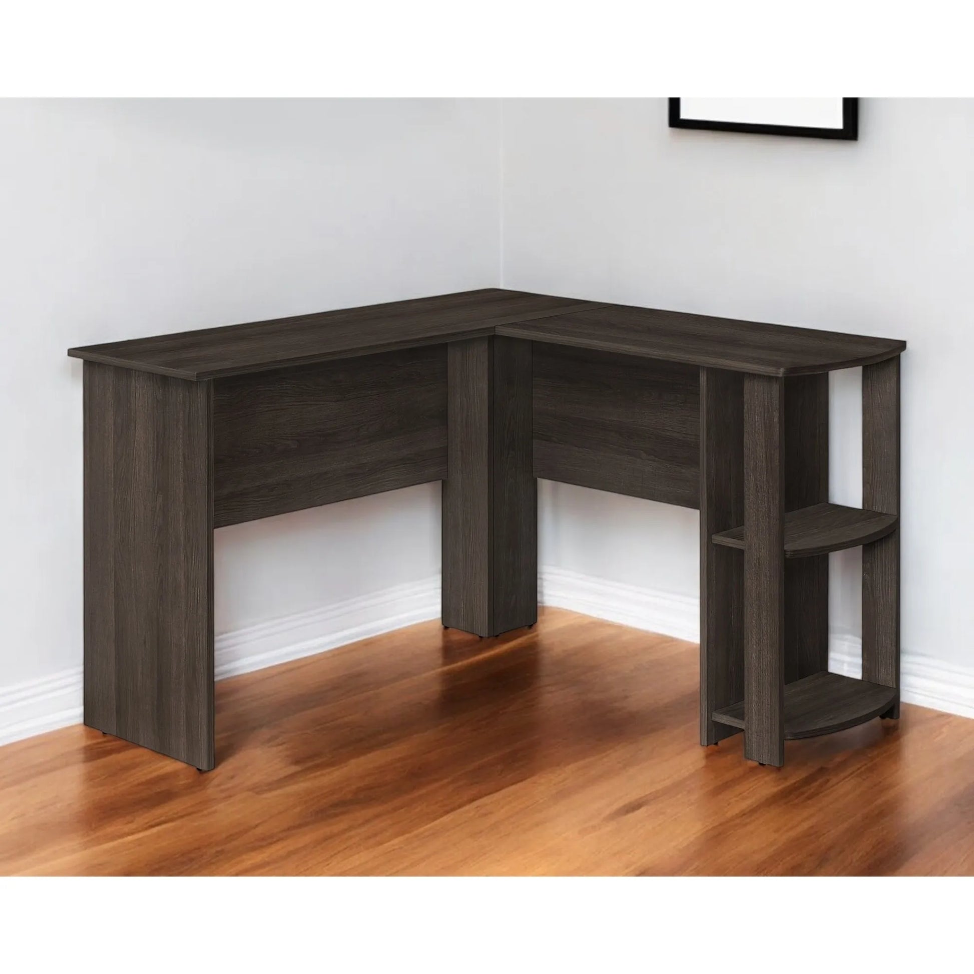 HMS 47" Brown Wood Corner Computer Desk - Loft&Timber