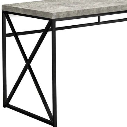 HMS 24" Gray and Black Solid Wood Computer Desk - Loft&Timber