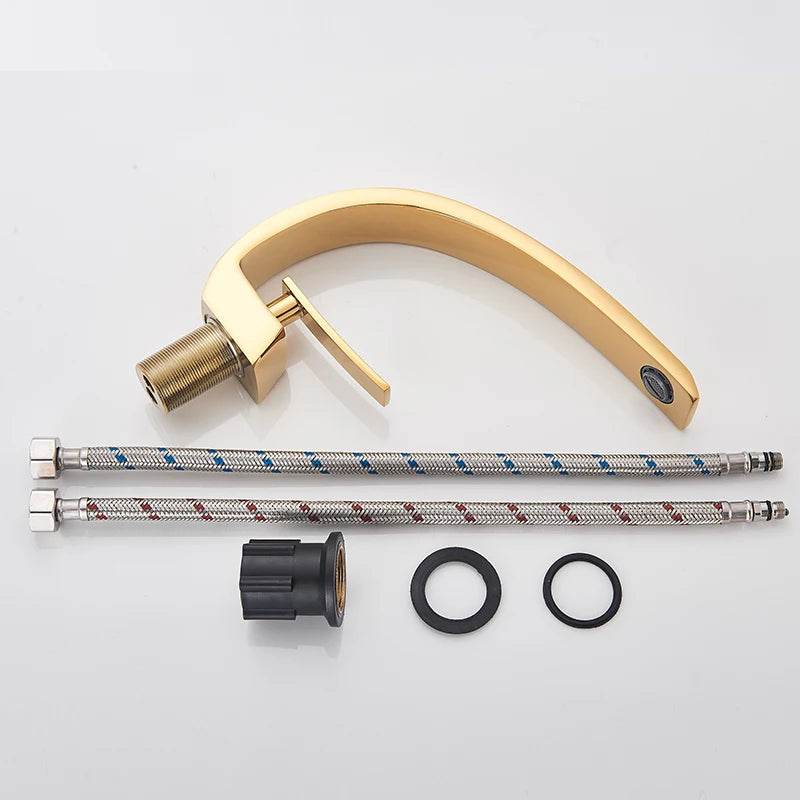 Polished Golden Bathroom Faucet - Loft&Timber