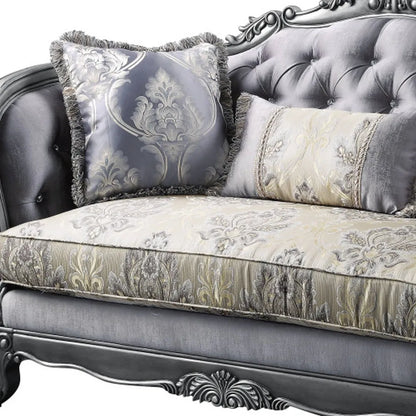 HMS 65" Gray Platinum Silk Loveseat & Toss Pillows - Loft&Timber