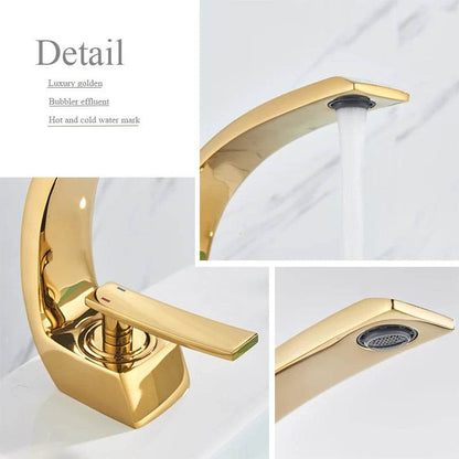 Polished Golden Bathroom Faucet - Loft&Timber