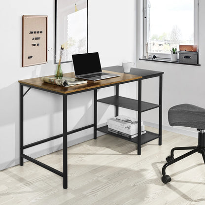 HMS 43" Brown and Black Wood and Metal Computer Desk - Loft&Timber