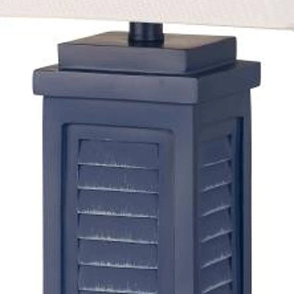 HMS Set Two 32" Blue Table Lamps White Dome Shade - Loft&Timber