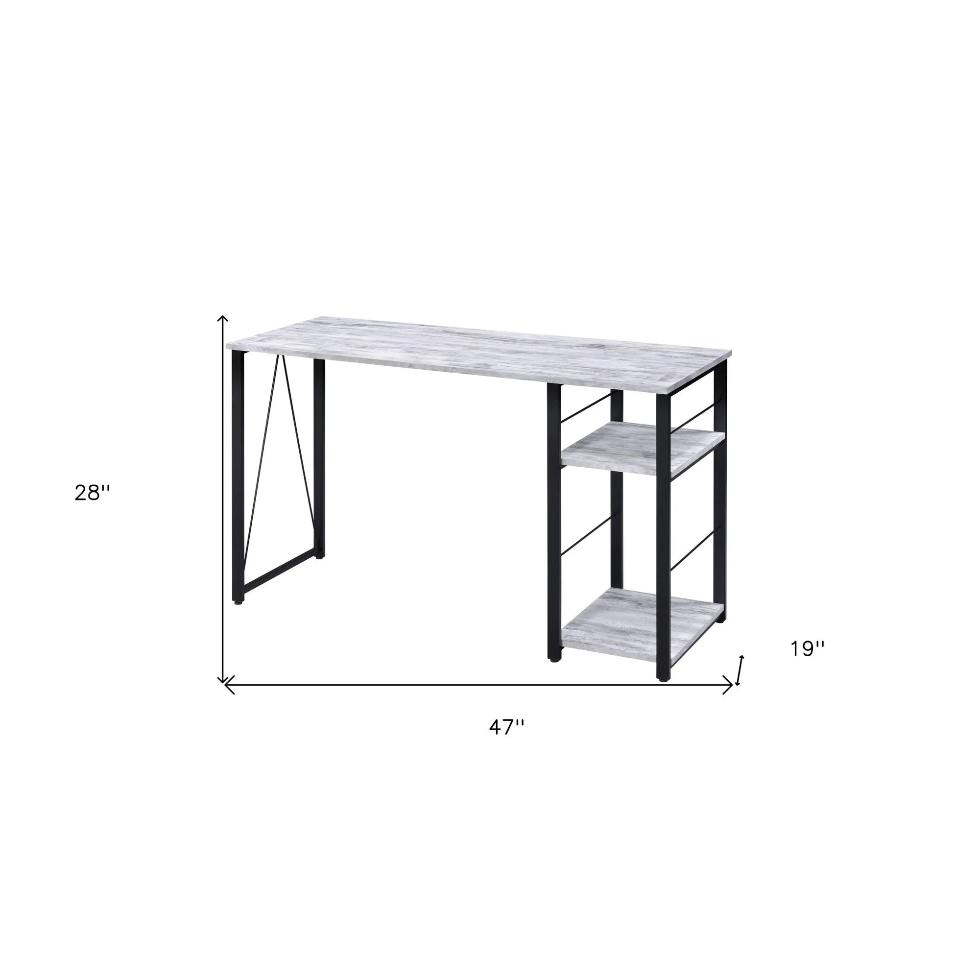 HMS 47" Antiqued White Computer Desk - Loft&Timber