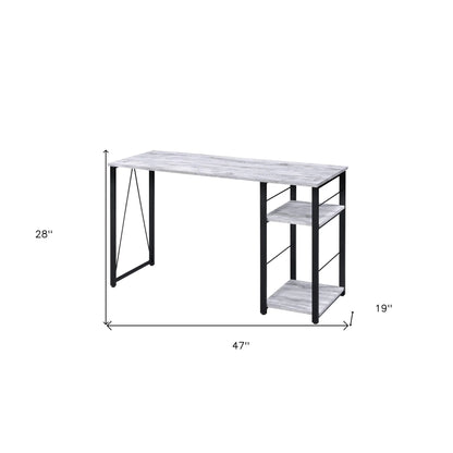 HMS 47" Antiqued White Computer Desk - Loft&Timber